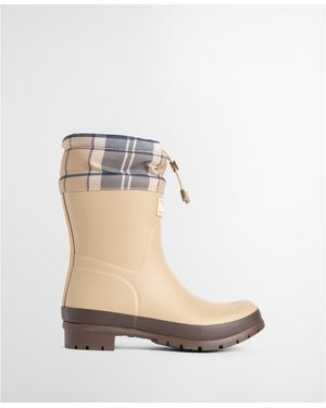 Barbour Mowbray Mid Mid-Height Waterproof Wellies - Natural