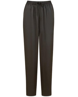 Yumi' Satin Relaxed Wide Leg Trousers - Grey