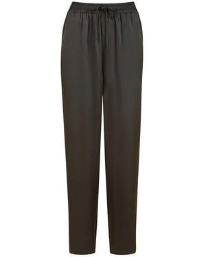 Yumi' Satin Relaxed Wide Leg Trousers - Grey