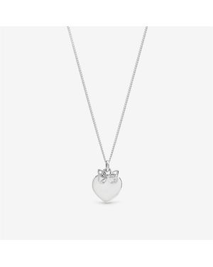 Inicio Butterfly Charm Heart Pendant - Metallic