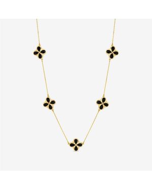Inicio 14K Plated Jet Clover Bracelet - Metallic