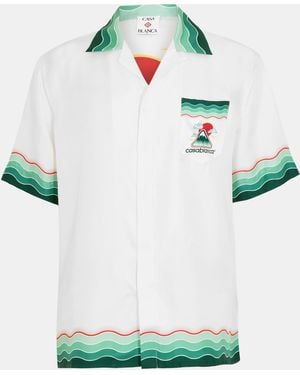CASABLANCA Montagne Ondulee Silk Shirt - Green