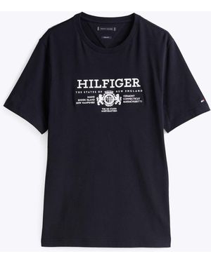 Tommy Hilfiger Crest Logo Embroidery T-Shirt - Blue