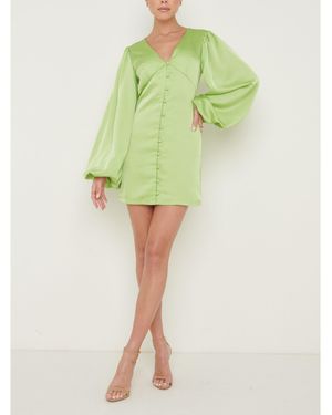 Pretty Lavish P Naya Satin Mini Dress - Green