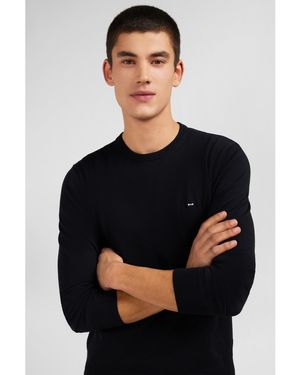 Eden Park Crew Cotton Jumper - Black