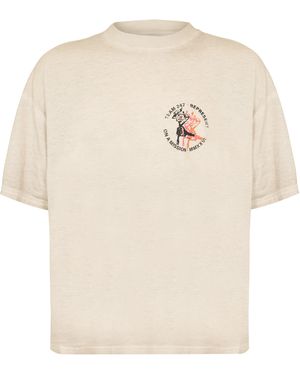 REPRESENT 247 Short Sleeve Performance Gym Top - Natural
