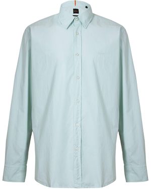 BOSS Relegant 6 M Plain Long-Sleeve Shirt - Blue