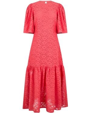 Stella Nova Cotton Lace Maxi Dress - Red