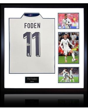 The Fan Cave Phil Foden Signed England 2024 Shirt Elite Frame - White