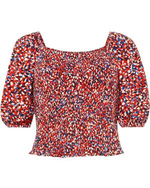 Phase Eight Kamila Ditsy Print Co-Ord Top - Red