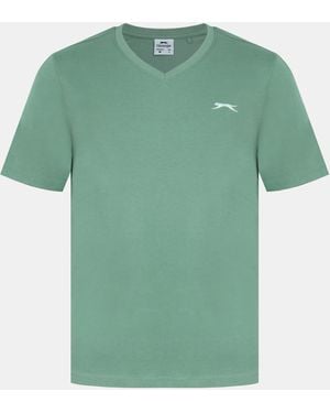 Slazenger 1881 V Neck T Shirt - Green