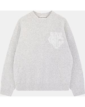 The Couture Club Fluffy Knit Crew Jumper - White