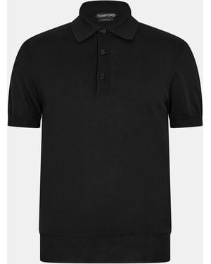 Tom Ford Tf Cotton Short Sleeve Polo Shirt - Black