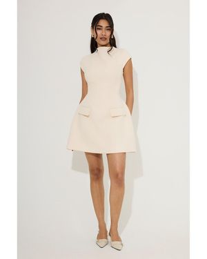 Odd Muse Cap Sleeve Mini Dress - Natural