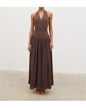 Pretty Lavish Isadora Drop Waist Maxi Dress - Brown