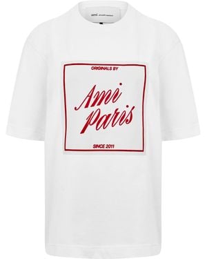 Ami Paris Ami Label Tee Ld61 - White