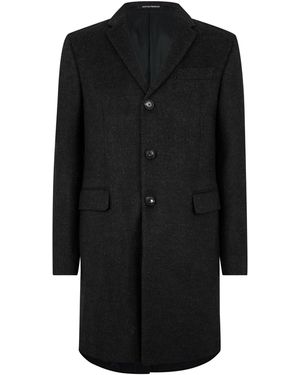 Emporio Armani Toggle Closure Structured Hood Duffle Coat - Black