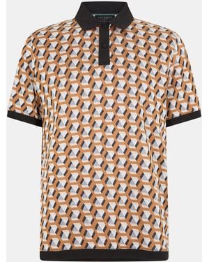 Ted Baker Jacquard Short-Sleeve Polo Shirt - Brown