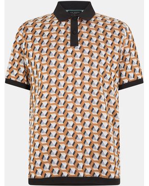 Ted Baker Jacquard Short-Sleeve Polo Shirt - Brown