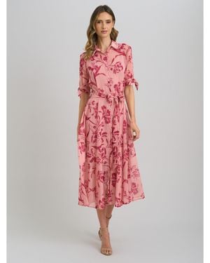 Gina Bacconi Adrienne Shirt Dress - Red