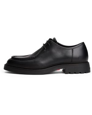 Tommy Hilfiger Leather Moc Toe Formal Shoes - Black