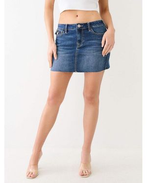 TRUE RELIGION Sadie Mini Denim Skirt - Blue