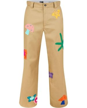 NAHMIAS Patch Work Relaxed Fit Straight Leg Trousers - Yellow
