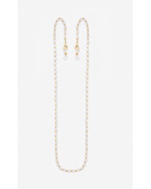 Mood Plated And Pearl Sunglasses Chain - White