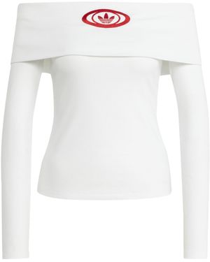 adidas Campus2000 Off Shoulder Top - White