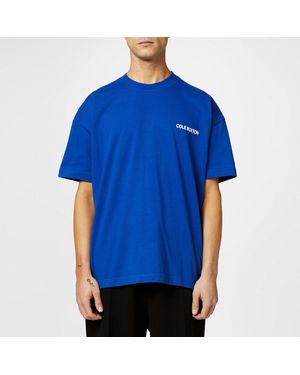 Cole Buxton Logo Cotton Sportswear T-Shirt - Blue