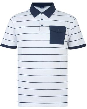 GIORGIO Stripe Short-Sleeve Polo Shirt - Blue