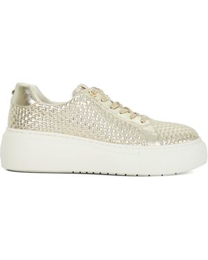 Dune Estrids Lace Up Platform Trainers - Natural