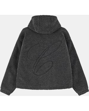 The Couture Club Sherpa Zipped Bomber Jacket - Blue