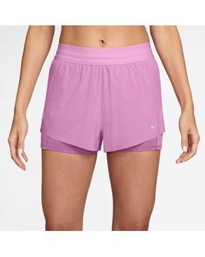 Nike Dri-Fit Swift Mid-Rise 3 2-In-1 Shorts - Purple