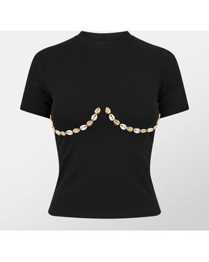Never Fully Dressed Shell Boob T-Shirt - Black