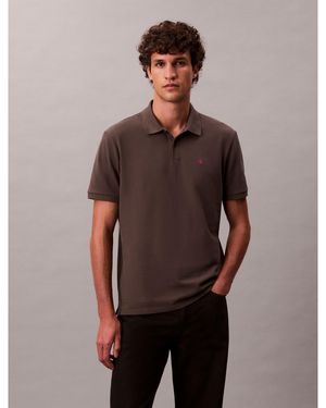 Calvin Klein Ckj Pique Short-Sleeve Polo Shirt - Brown