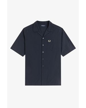 Fred Perry Short Sleeve Plain Shirt - Blue