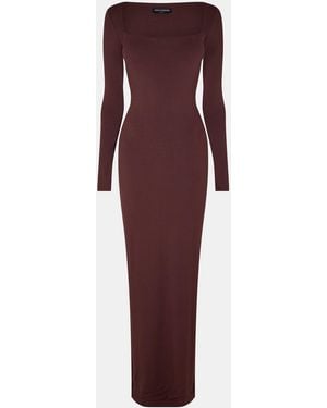 Naked Wardrobe Square Neck Sculpt Maxi Dress - Red