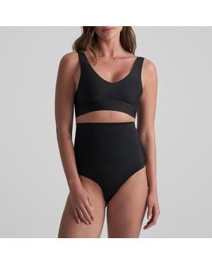 Bye Bra Invisible High Waist Thong With Light Control - Black