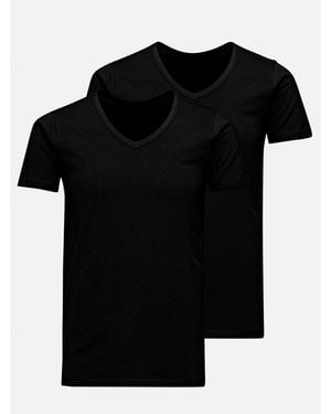 Jack & Jones V-Neck Tee 2Pk Sn62 - Black