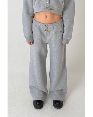 The Ragged Priest Open Hem Fleece Joggers - Grey