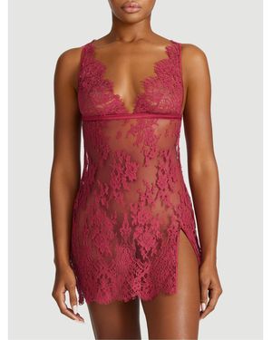 Coco De Mer Slip Chemise - Red