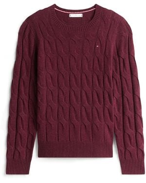 Tommy Hilfiger Cable Knit Jumper - Purple