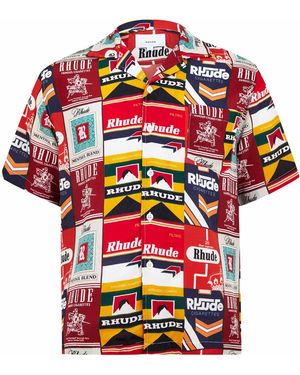 Rhude Short Sleeve Patterned Shirt - Red