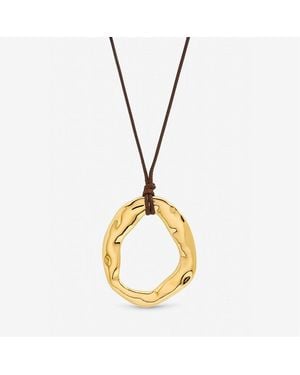 Inicio Plated Cord Open Pendant - Metallic