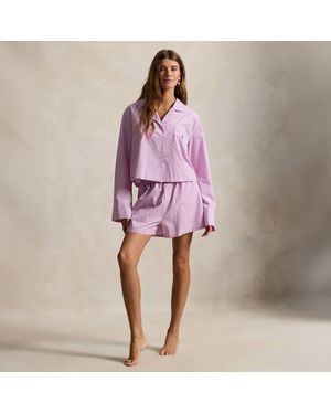 Polo Ralph Lauren Crop Box Short Sleeve Pyjama Set - Pink