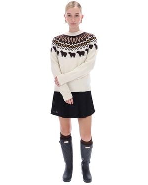 HUNTER Fairisle Crew Neck Jumper - White