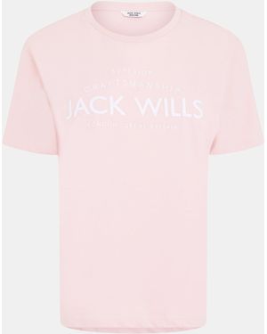 Jack Wills Forstal Boyfriend T-Shirt Ladies - Pink