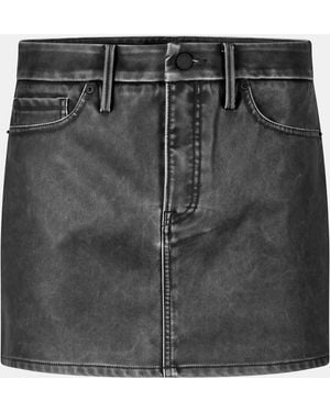 GOOD AMERICAN Leather High-Rise Mini Skirt - Black