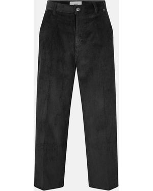Ami Paris Jumbo Cord Textured Straight Leg Trousers - Black